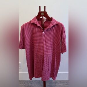 Peter Millar Red and Black Striped Polo Shirt